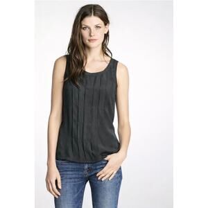 J. Crew Pure Silk Fineline Cami Top Gray Pleated Sleeveless 38786 Size 0